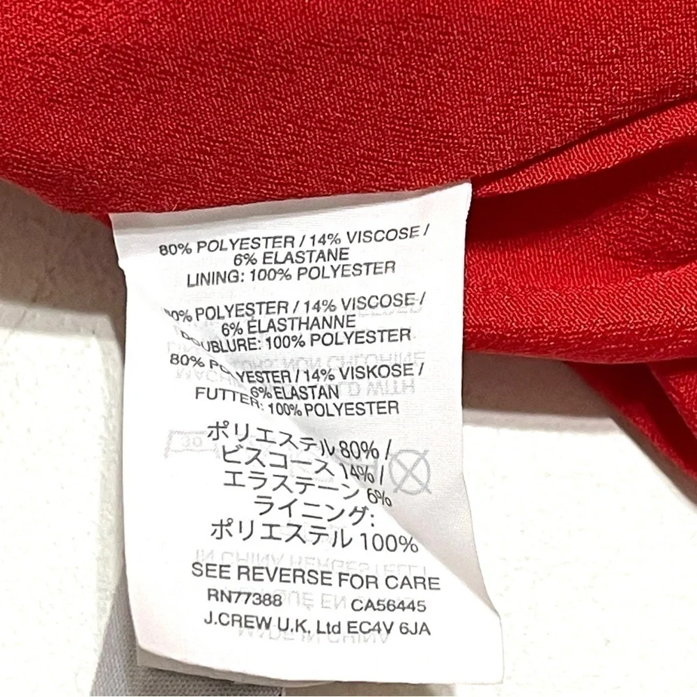 J.Crew Woman Red Grommet Scalloped Shift Sleeveless Dress Size 8